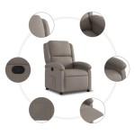 vidaXL Fotoliu rabatabil, gri taupe, material textil