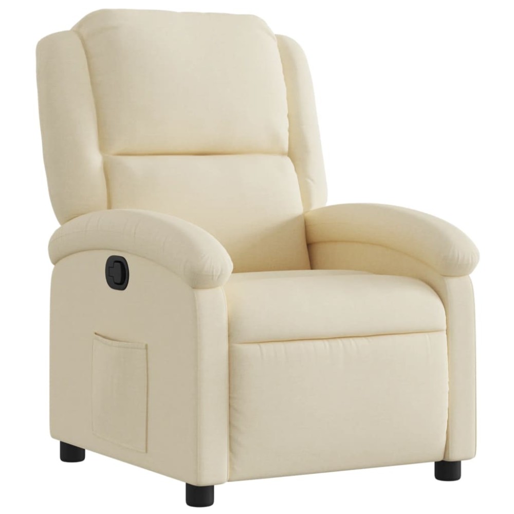 vidaXL Fotoliu rabatabil, crem, material textil