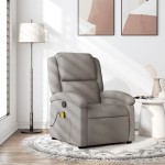 vidaXL Fotoliu de masaj rabatabil, gri taupe, material textil vidaXL Fotoliu de masaj rabatabil, gri taupe, material textil