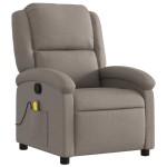 vidaXL Fotoliu de masaj rabatabil, gri taupe, material textil vidaXL Fotoliu de masaj rabatabil, gri taupe, material textil