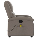 vidaXL Fotoliu de masaj rabatabil, gri taupe, material textil vidaXL Fotoliu de masaj rabatabil, gri taupe, material textil