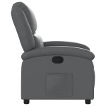 vidaXL Fotoliu rabatabil, gri, piele ecologică