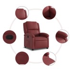 vidaXL Fotoliu rabatabil, roșu vin, piele ecologică vidaXL Fotoliu rabatabil, roșu vin, piele ecologică