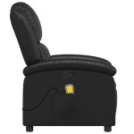 vidaXL Fotoliu rabatabil cu masaj, negru, piele ecologică