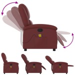 vidaXL Fotoliu de masaj rabatabil, roșu vin, piele ecologică vidaXL Fotoliu de masaj rabatabil, roșu vin, piele ecologică