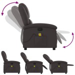 vidaXL Fotoliu de masaj rabatabil, maro închis, piele naturală vidaXL Fotoliu de masaj rabatabil, maro închis, piele naturală