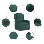vidaXL Fotoliu rabatabil, verde închis, catifea vidaXL Fotoliu rabatabil, verde închis, catifea