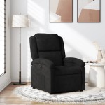 vidaXL Fotoliu rabatabil, negru, catifea vidaXL Fotoliu rabatabil, negru, catifea