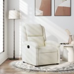 vidaXL Fotoliu rabatabil, crem, catifea vidaXL Fotoliu rabatabil, crem, catifea