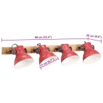 vidaXL Lampă de perete 25 W, roșu uzat, 90x25 cm, E27 vidaXL Lampă de perete 25 W, roșu uzat, 90x25 cm, E27