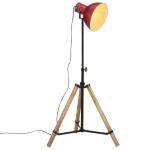 vidaXL Lampă de podea, 25 W, roșu uzat, 75x75x90-150 cm, E27 vidaXL Lampă de podea, 25 W, roșu uzat, 75x75x90-150 cm, E27