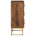 vidaXL Dulap cu sertare 55x30x76 cm, lemn masiv de mango și fier