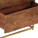 vidaXL Dulap cu sertare 55x30x76 cm, lemn masiv de mango și fier