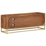 vidaXL Comodă TV, 110x30x40 cm, lemn masiv de mango brut și fier vidaXL Comodă TV, 110x30x40 cm, lemn masiv de mango brut și fier
