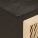 vidaXL Noptieră, neagră, 40x30x50 cm, lemn masiv de mango și fier