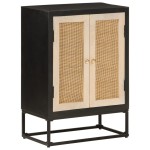vidaXL Dulap, negru, 55x30x76 cm, lemn masiv de mango și fier vidaXL Dulap, negru, 55x30x76 cm, lemn masiv de mango și fier