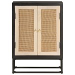 vidaXL Dulap, negru, 55x30x76 cm, lemn masiv de mango și fier vidaXL Dulap, negru, 55x30x76 cm, lemn masiv de mango și fier