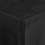 vidaXL Comodă TV, negru, 110x30x40cm, lemn masiv de mango brut și fier