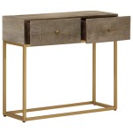 vidaXL Masă consolă, 90x30x76 cm, lemn masiv de mango și fier vidaXL Masă consolă, 90x30x76 cm, lemn masiv de mango și fier
