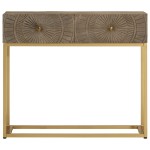 vidaXL Masă consolă, 90x30x76 cm, lemn masiv de mango și fier vidaXL Masă consolă, 90x30x76 cm, lemn masiv de mango și fier