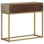 vidaXL Masă consolă, 90x30x76 cm, lemn masiv de mango și fier vidaXL Masă consolă, 90x30x76 cm, lemn masiv de mango și fier