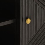 vidaXL Comodă TV, negru, 110x30x40cm, lemn masiv de mango brut și fier vidaXL Comodă TV, negru, 110x30x40cm, lemn masiv de mango brut și fier