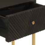 vidaXL Masă consolă, neagră 90x30x76 cm, lemn masiv de mango și fier