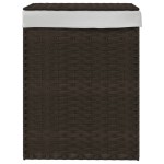 vidaXL Coș de rufe cu capac, maro închis, 46x33x60 cm, poliratan vidaXL Coș de rufe cu capac, maro închis, 46x33x60 cm, poliratan