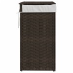 vidaXL Coș de rufe cu capac, maro închis, 46x33x60 cm, poliratan vidaXL Coș de rufe cu capac, maro închis, 46x33x60 cm, poliratan