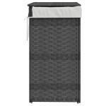 vidaXL Coș de rufe cu capac, gri, 46x33x60 cm, poliratan vidaXL Coș de rufe cu capac, gri, 46x33x60 cm, poliratan