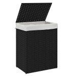 vidaXL Coș de rufe cu capac, negru, 46x33x60 cm, poliratan vidaXL Coș de rufe cu capac, negru, 46x33x60 cm, poliratan