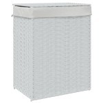 vidaXL Coș de rufe cu capac, alb, 46x33x60 cm, poliratan vidaXL Coș de rufe cu capac, alb, 46x33x60 cm, poliratan