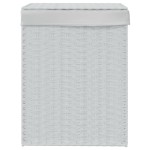 vidaXL Coș de rufe cu capac, alb, 46x33x60 cm, poliratan vidaXL Coș de rufe cu capac, alb, 46x33x60 cm, poliratan