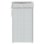 vidaXL Coș de rufe cu capac, alb, 46x33x60 cm, poliratan vidaXL Coș de rufe cu capac, alb, 46x33x60 cm, poliratan