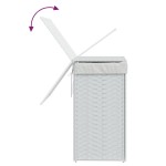 vidaXL Coș de rufe cu capac, alb, 46x33x60 cm, poliratan vidaXL Coș de rufe cu capac, alb, 46x33x60 cm, poliratan