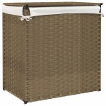 vidaXL Coș de rufe cu 2 secțiuni, 53x35x57 cm, poliratan vidaXL Coș de rufe cu 2 secțiuni, 53x35x57 cm, poliratan
