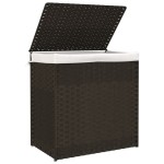 vidaXL Coș de rufe cu 2 secțiuni, maro închis, 53x35x57 cm, poliratan vidaXL Coș de rufe cu 2 secțiuni, maro închis, 53x35x57 cm, poliratan