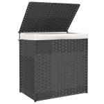 vidaXL Coș de rufe cu 2 secțiuni, gri, 53x35x57 cm, poliratan vidaXL Coș de rufe cu 2 secțiuni, gri, 53x35x57 cm, poliratan