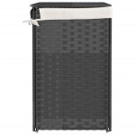 vidaXL Coș de rufe cu 2 secțiuni, gri, 53x35x57 cm, poliratan vidaXL Coș de rufe cu 2 secțiuni, gri, 53x35x57 cm, poliratan