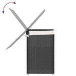 vidaXL Coș de rufe cu 2 secțiuni, gri, 53x35x57 cm, poliratan vidaXL Coș de rufe cu 2 secțiuni, gri, 53x35x57 cm, poliratan