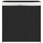 vidaXL Coș de rufe cu 2 secțiuni, negru, 53x35x57 cm, poliratan vidaXL Coș de rufe cu 2 secțiuni, negru, 53x35x57 cm, poliratan