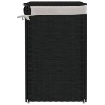 vidaXL Coș de rufe cu 2 secțiuni, negru, 53x35x57 cm, poliratan vidaXL Coș de rufe cu 2 secțiuni, negru, 53x35x57 cm, poliratan