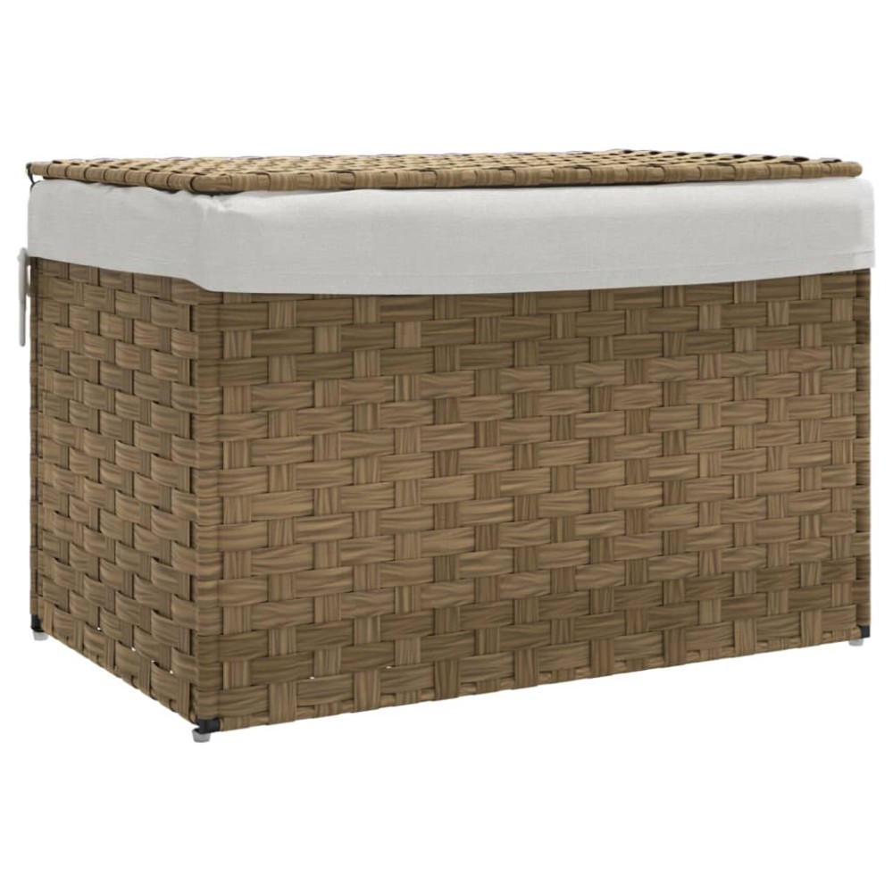 vidaXL Coș de rufe cu capac, 55,5x35x34 cm, poliratan