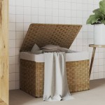 vidaXL Coș de rufe cu capac, 55,5x35x34 cm, poliratan vidaXL Coș de rufe cu capac, 55,5x35x34 cm, poliratan