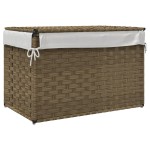 vidaXL Coș de rufe cu capac, 55,5x35x34 cm, poliratan vidaXL Coș de rufe cu capac, 55,5x35x34 cm, poliratan