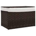 vidaXL Coș de rufe cu capac, maro închis, 55,5x35x34 cm, poliratan vidaXL Coș de rufe cu capac, maro închis, 55,5x35x34 cm, poliratan