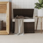 vidaXL Coș de rufe cu capac, maro închis, 55,5x35x34 cm, poliratan vidaXL Coș de rufe cu capac, maro închis, 55,5x35x34 cm, poliratan