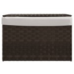 vidaXL Coș de rufe cu capac, maro închis, 55,5x35x34 cm, poliratan vidaXL Coș de rufe cu capac, maro închis, 55,5x35x34 cm, poliratan