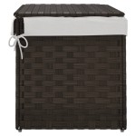 vidaXL Coș de rufe cu capac, maro închis, 55,5x35x34 cm, poliratan vidaXL Coș de rufe cu capac, maro închis, 55,5x35x34 cm, poliratan