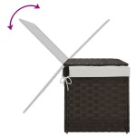 vidaXL Coș de rufe cu capac, maro închis, 55,5x35x34 cm, poliratan vidaXL Coș de rufe cu capac, maro închis, 55,5x35x34 cm, poliratan